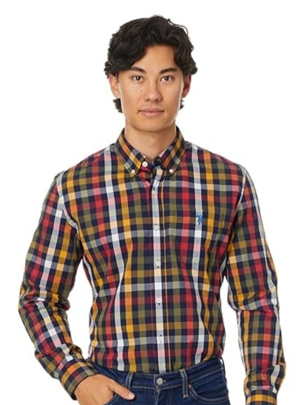 NWT U.S. Polo Assn. Boys Plaid Button-Down Shirt Size XL (14/16)